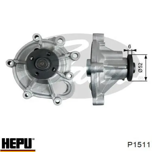 Купити P1511 Hepu Насос охолоджуючої рідини