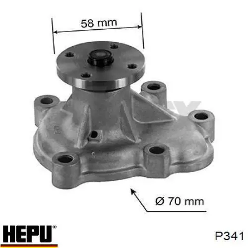 P341 Hepu помпа водяна, (насос охолодження)