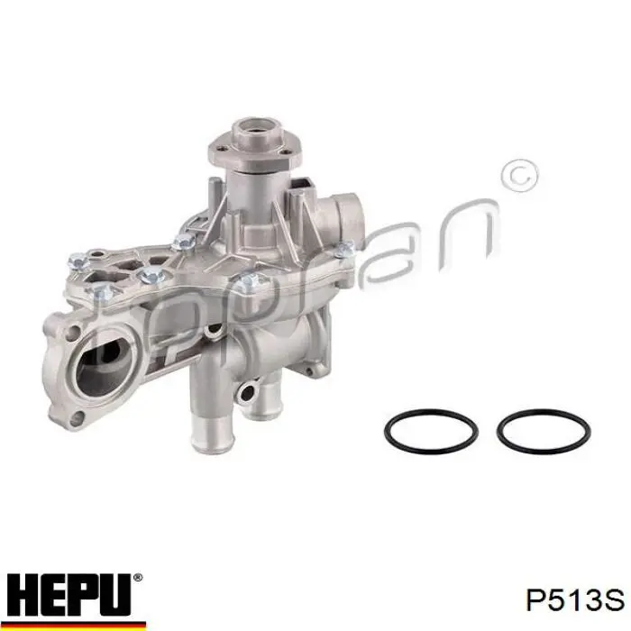 Помпа водяна (насос) охолодження, в зборі з корпусом P513S Hepu