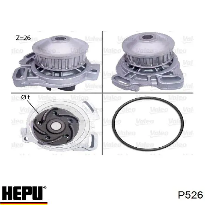 Купити P526 Hepu Насос охолоджуючої рідини