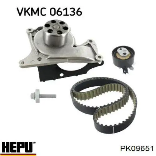 PK09651 Hepu Ремінь ГРМ, комплект