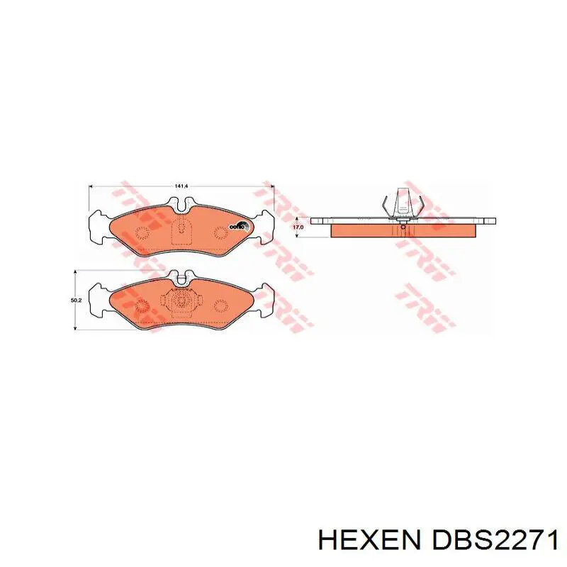 DBS2271 Hexen Колодки гальмівні задні, дискові