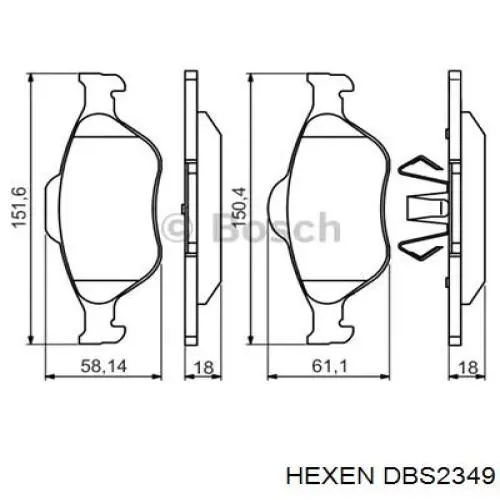 DBS2349 Hexen Передні гальмівні колодки