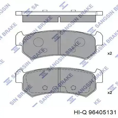 Задні гальмівні колодки 96549624 General Motors