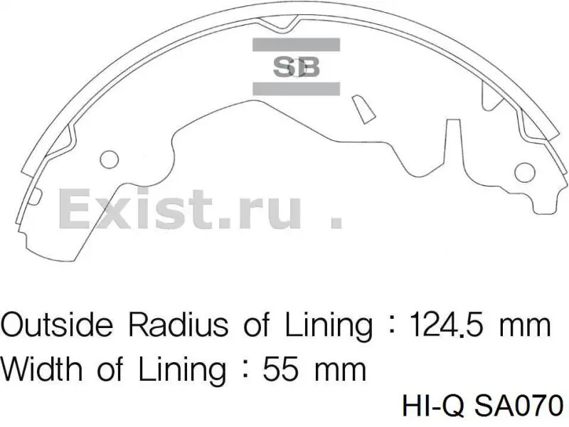 Купити SA070 Hi-q Колодки гальмові задні, барабанні