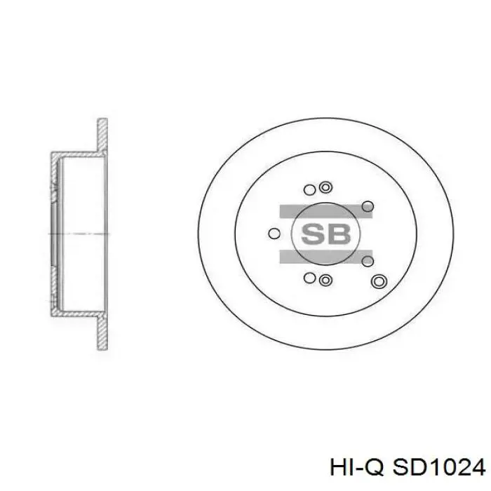 Диск гальмівний задній SD1024 Hi-q