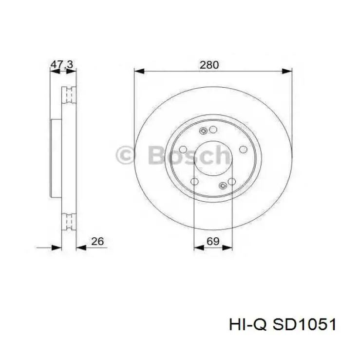 Купити SD1051 Hi-q Ротор гальмівний