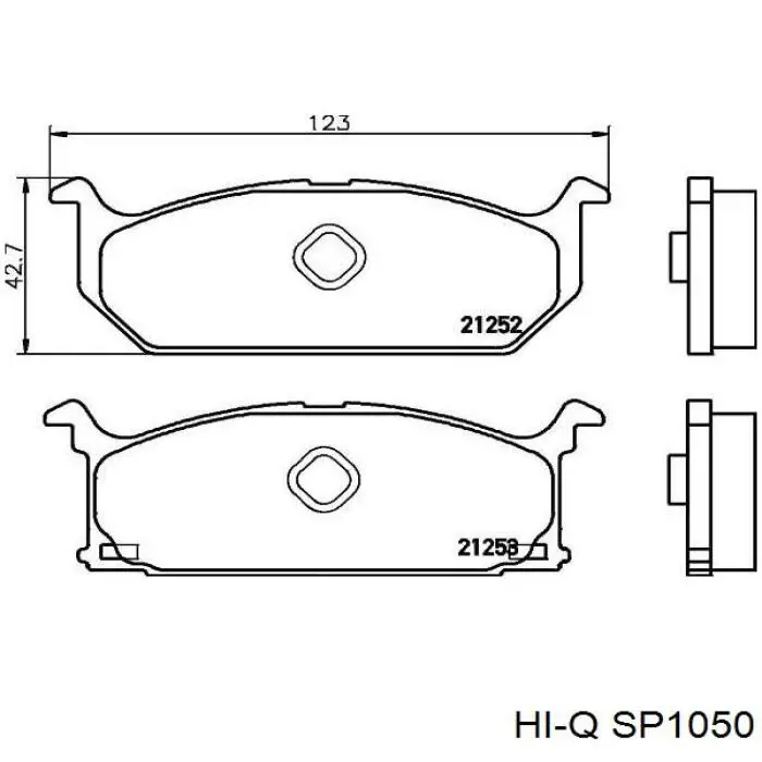 SP1050 Hi-q колодки гальмівні передні, дискові