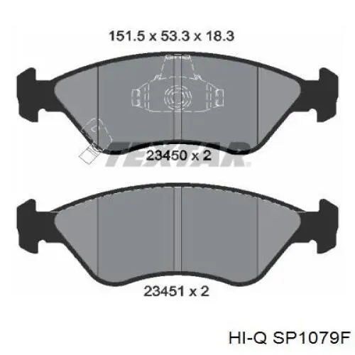 Купити SP1079F Hi-q Колодки гальмівні передні, дискові