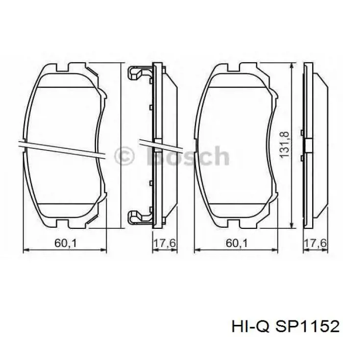 SP1152 Hi-q Передні гальмівні колодки