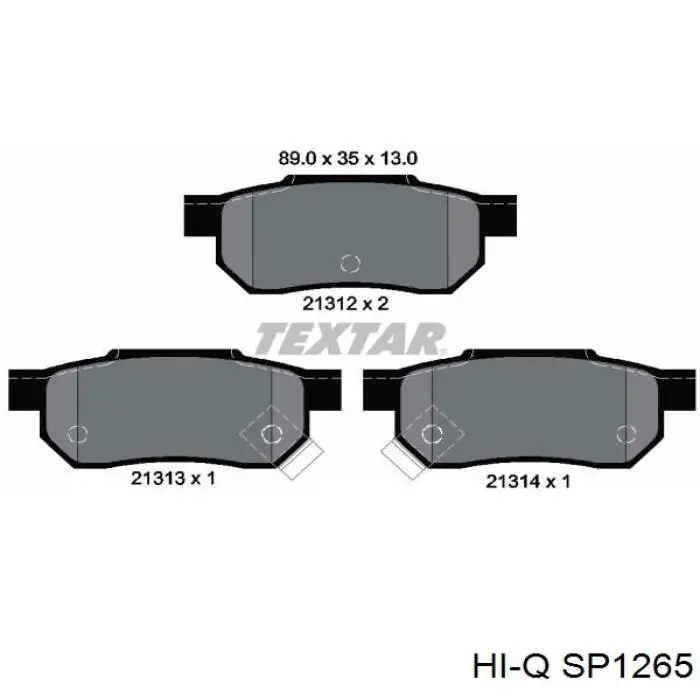 Колодки гальмові задні, дискові SP1265 Hi-q