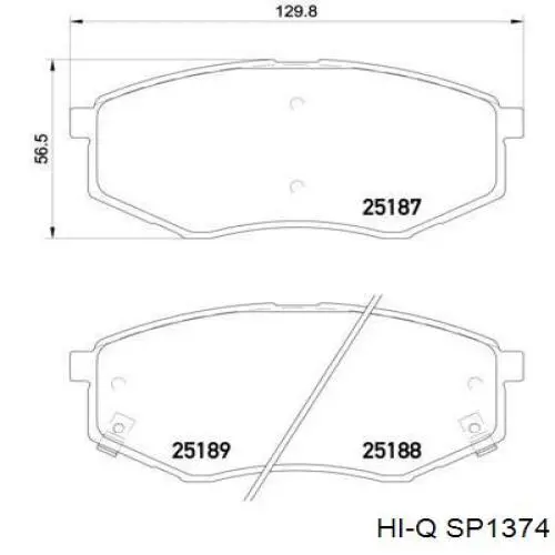 Купити SP1374 Hi-q Колодки гальмівні передні, дискові