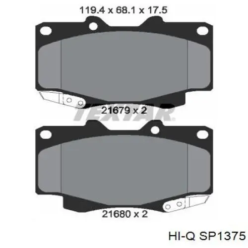 Гальмівні колодки Hi-q SP1375 ціна, від 23.86 USD