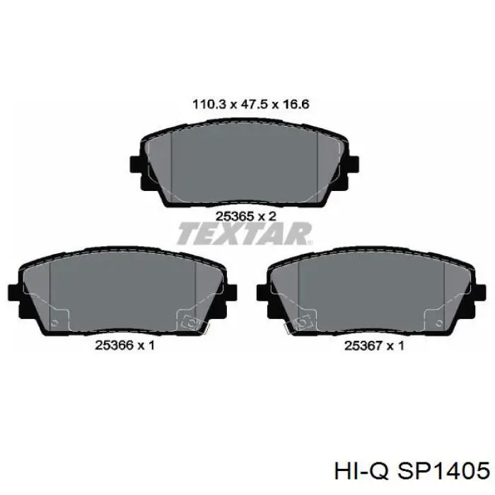 Гальмівні колодки Hi-q SP1405 ціна, від 17.89 USD