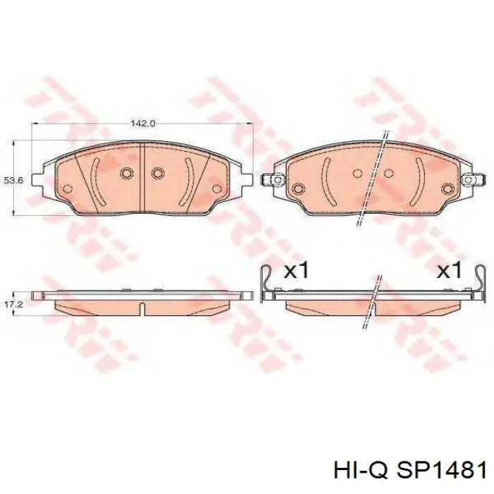 Гальмівні колодки Hi-q SP1481 ціна, від 20.11 USD