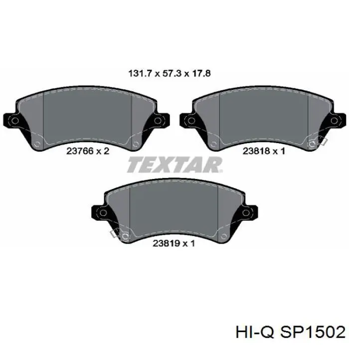 SP1502 Hi-q Передні гальмівні колодки