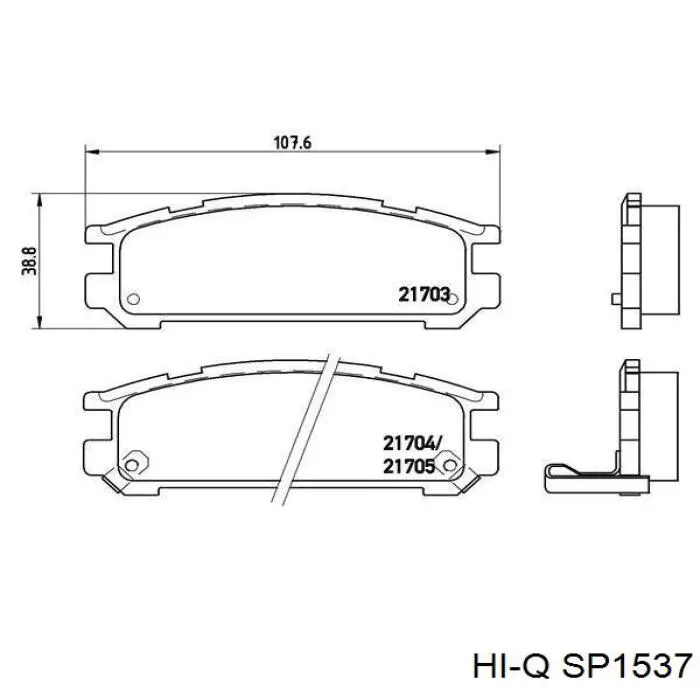 Колодки гальмові задні, дискові SP1537 Hi-q