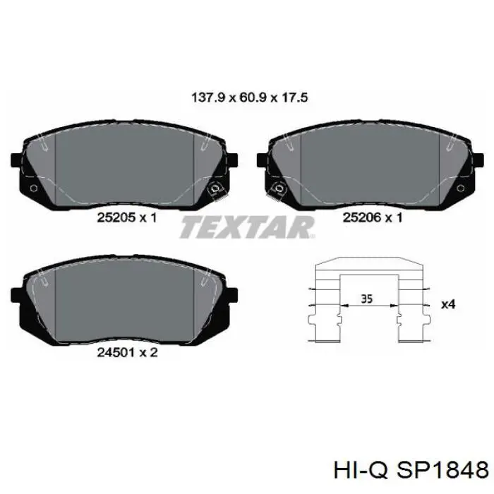 Гальмівні колодки Hi-q SP1848 ціна, від 23.25 USD
