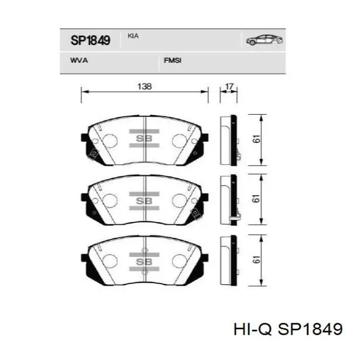Гальмівні колодки Hi-q SP1849 ціна, від 29.40 USD