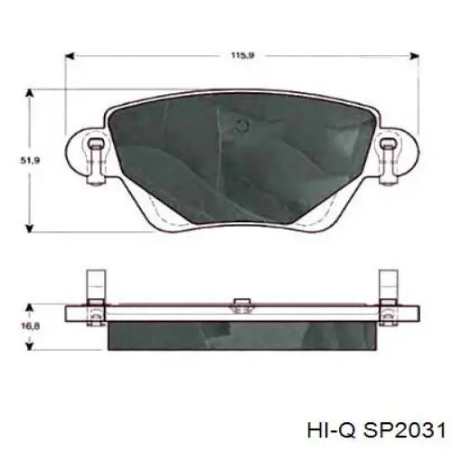 Задні гальмівні колодки Hi-q SP2031 ціна, від 17.84 USD