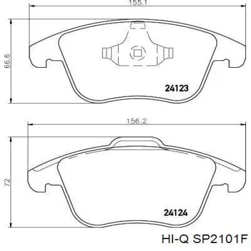 Купити SP2101F Hi-q Колодки гальмівні передні, дискові