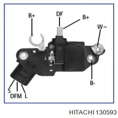 130593 Hitachi реле-регулятор генератора, (реле зарядки)