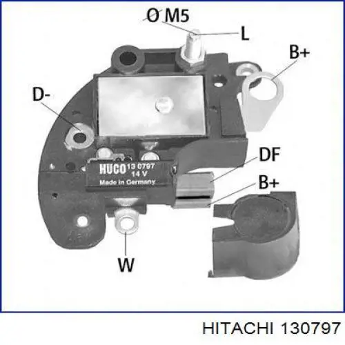 130797 Hitachi реле-регулятор генератора, (реле зарядки)