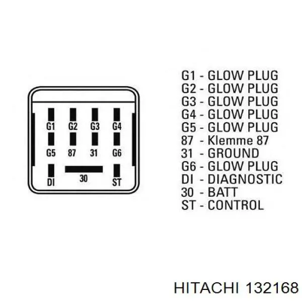 Купити 132168 Hitachi Реле свічок накалу