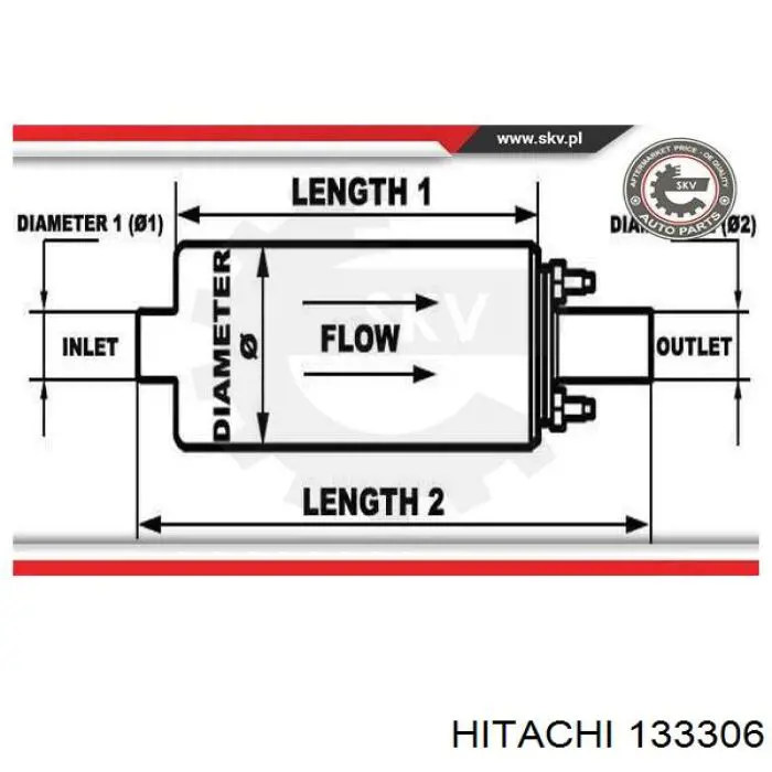 Паливний насос електричний, занурювальний Hitachi 133306 ціна, від 17.80 USD