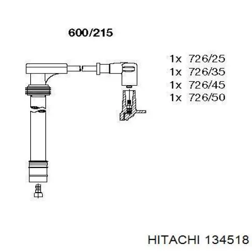134518 Hitachi дріт високовольтні, комплект