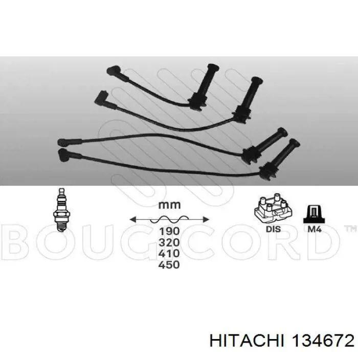 134672 Hitachi дріт високовольтні, комплект