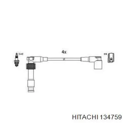 Купити 134759 Hitachi Провід високовольтні, комплект