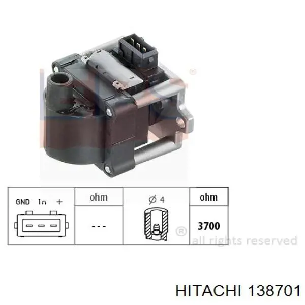 Котушка запалювання 138701 Hitachi