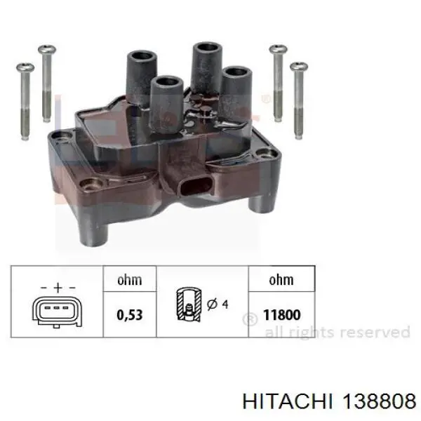 Котушка запалювання 138808 Hitachi