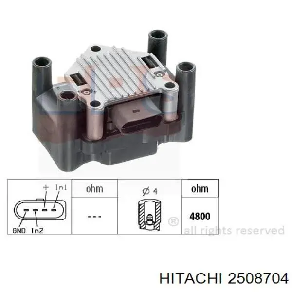 Котушка запалювання Hitachi 2508704 ціна, від 35.88 USD