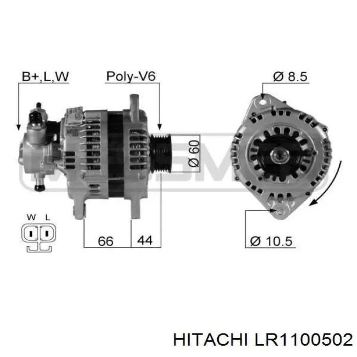 LR1100502 Hitachi Авто генератор