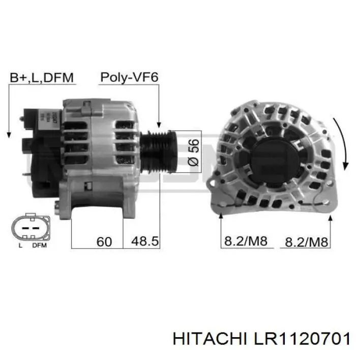 Генератор LR1120701 Hitachi