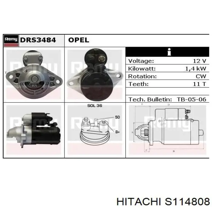 Купити S114808 Hitachi Стартер