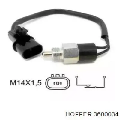 3600034 Hoffer Датчик включення ліхтарів заднього ходу