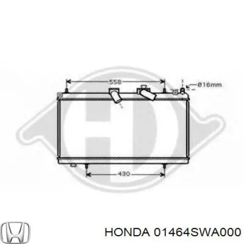 01464SWA01 Honda Шланг гальмівний передній, правий