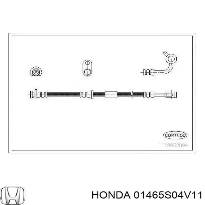 Шланг гальмівний передній, лівий 01465S04V11 Honda