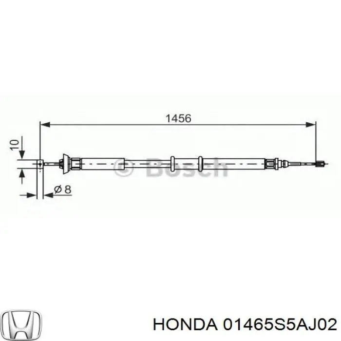 Купити 01465S5AJ02 Honda Шланг гальмівний передній, лівий