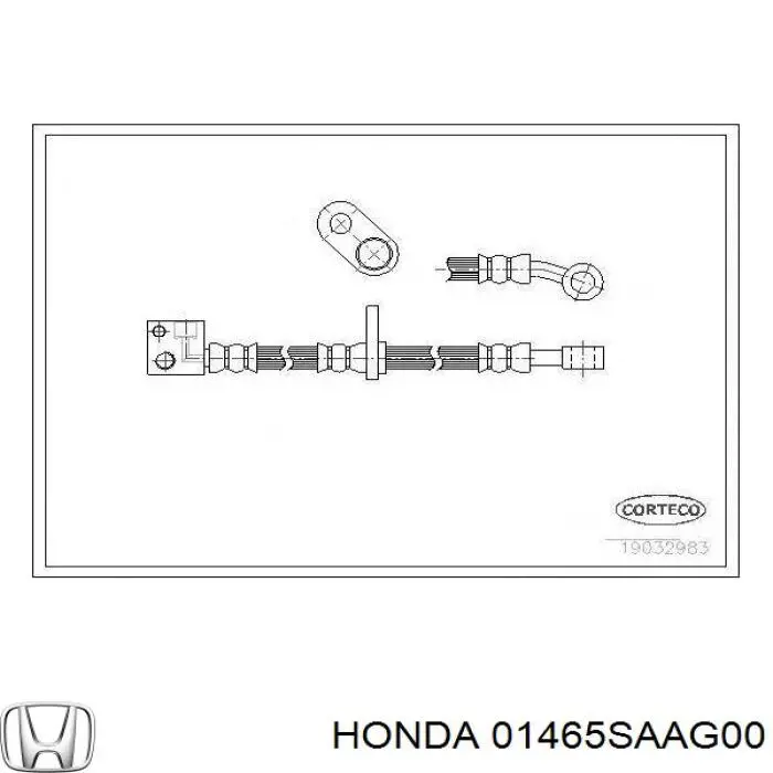 01465SAAG00 Honda шланг гальмівний передній, лівий