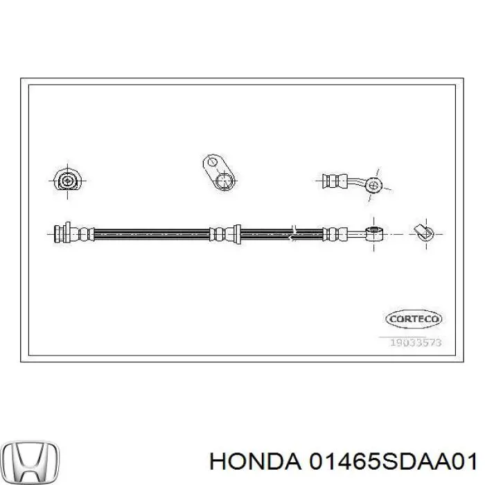 Купити 01465SDAA01 Honda Шланг гальмівний передній, лівий