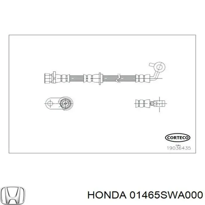 Купити 01465SWA000 Honda Шланг гальмівний передній, лівий