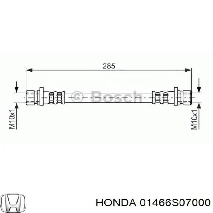 Купити 01466S07000 Honda Шланг гальмівний задній