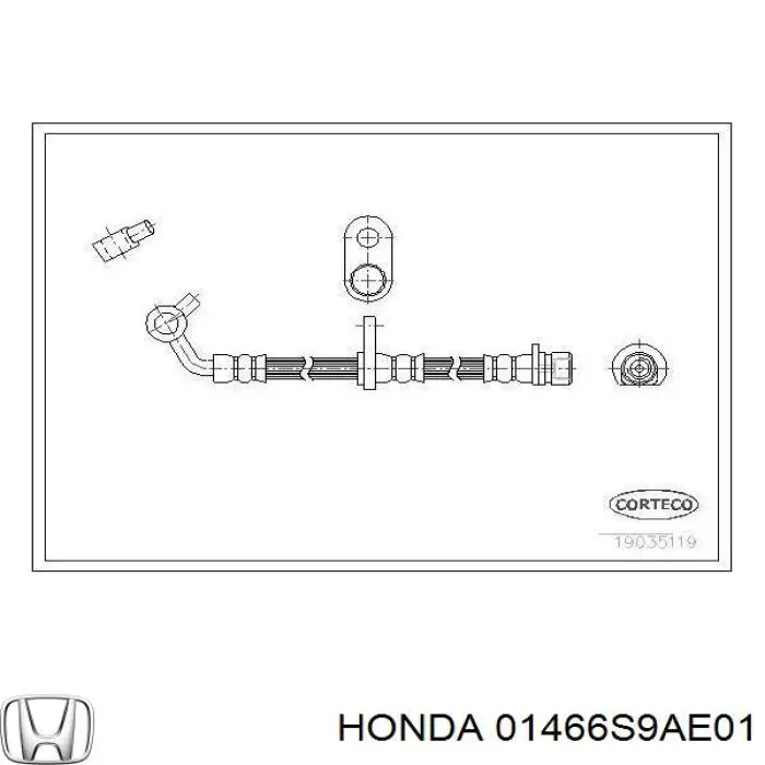 Купити 01466S9AE01 Honda Шланг гальмівний задній