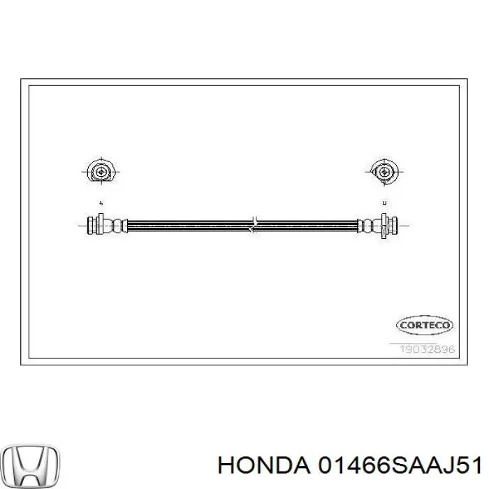 Шланг гальмівний задній, правий Honda 01466SAAJ51 ціна, від 11.51 USD
