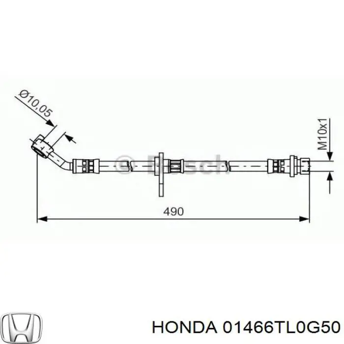 Купити 01466TL0G50 Honda Шланг гальмівний задній, правий