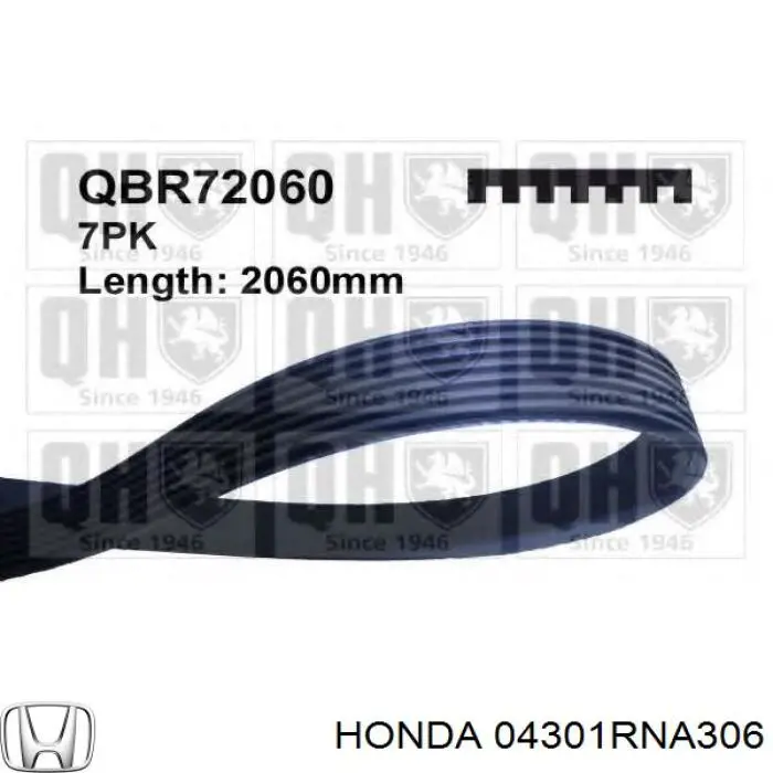 Клиновий ремінь Honda 04301RNA306 ціна, від 25.70 USD